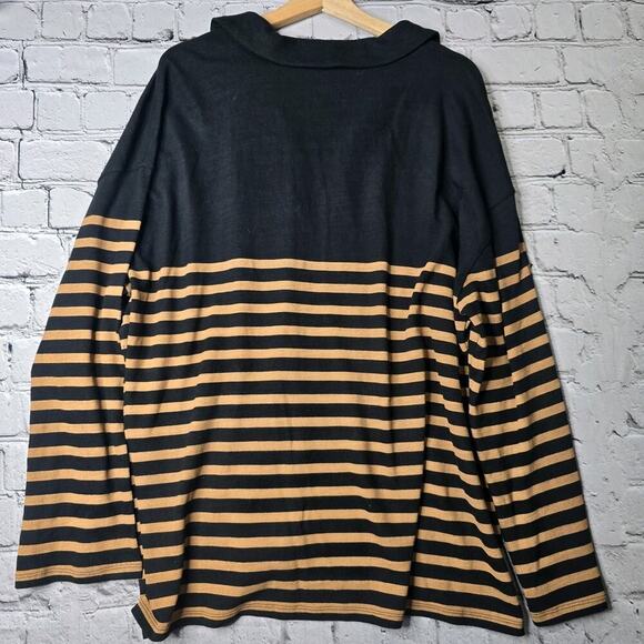 Lane Bryant Striped Relaxed Fit Drop Shoulder Long Sleeve Sailor Collar New 22/4 - Picture 7 of 10